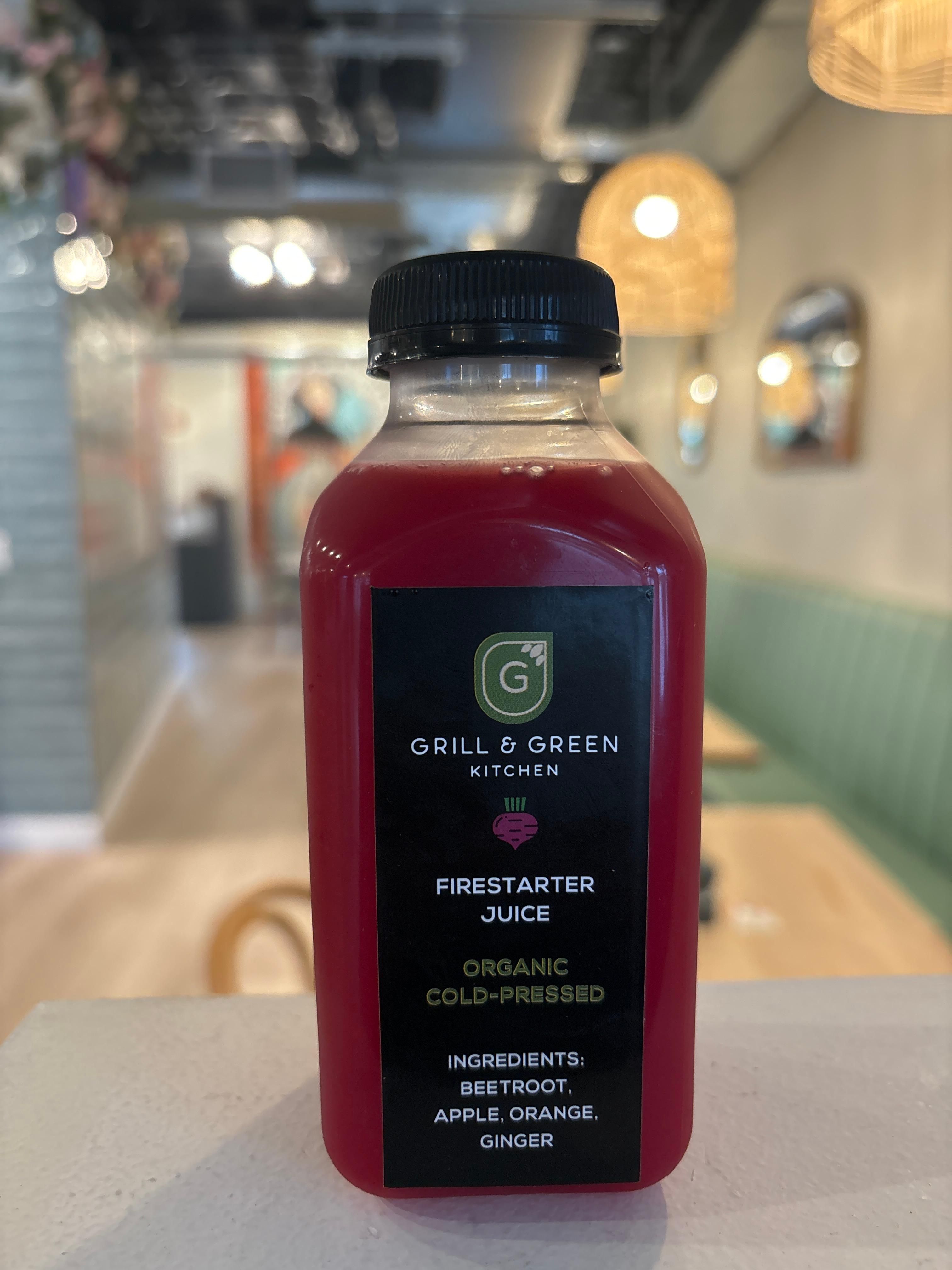 Organic Fire Starter cold-pressed juice — beetroot, apple, orange, ginger
